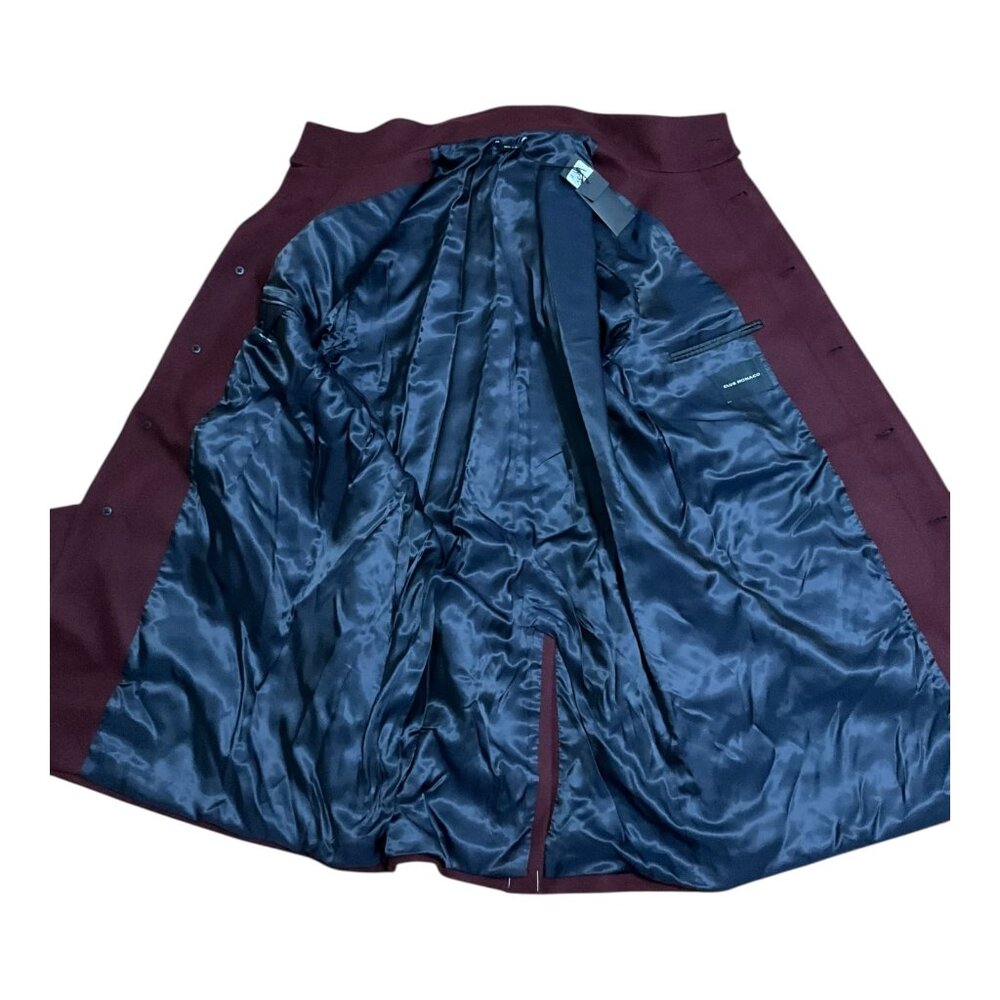 Club Monaco Funnel Neck Wool Coat Wine Red Manteaux Tailored Jacket Men's NWT - Picture 3 of 3